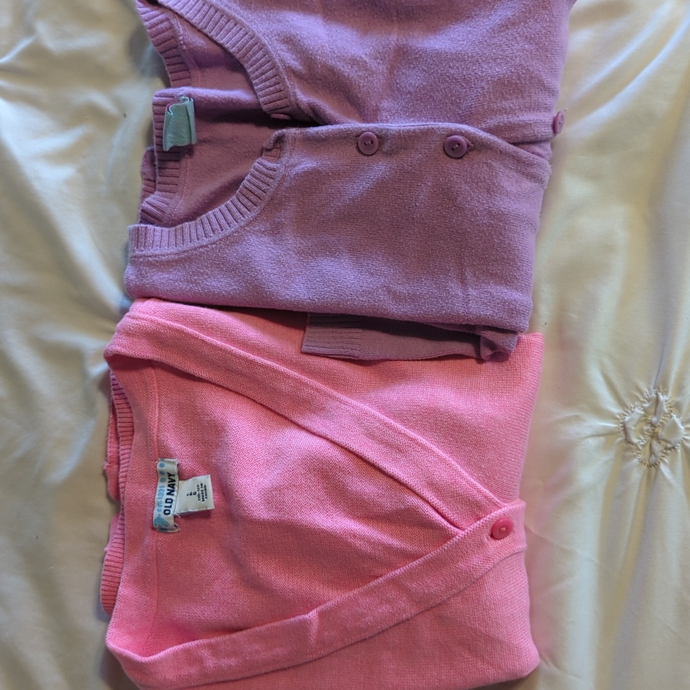 2 Girls button front sweaters size 10/12